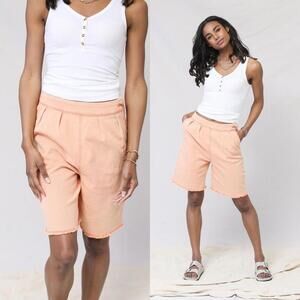 NWT POLAGRAM Orange WASHED STRETCH DENIM SHORTS